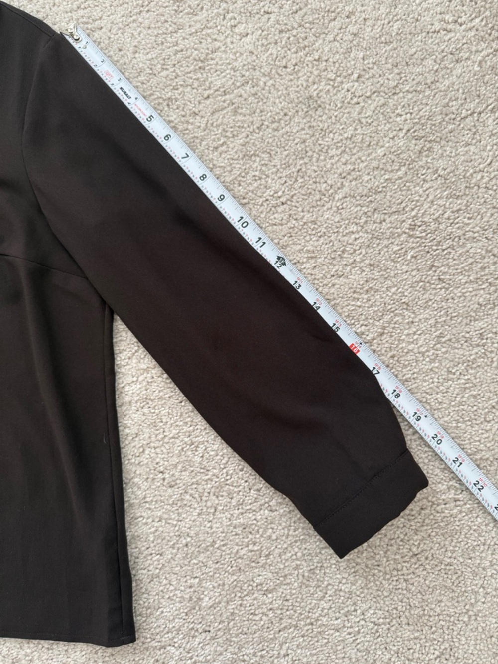 Talbots Brown Ruffle-Front Long-Sleeve Blouse - Picture 2 of 5